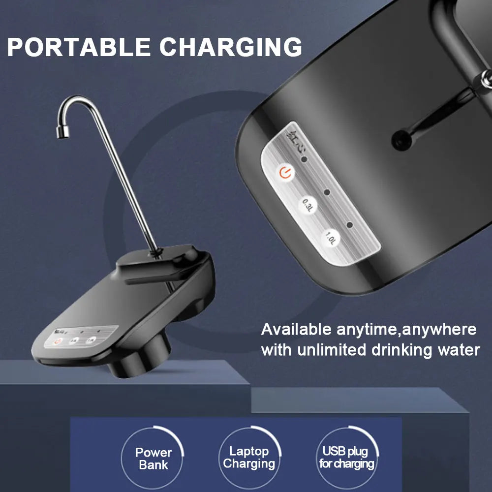 100% Electric Water Bottle Pump With Large Base Wireless Auto Drinking Water Dispenser