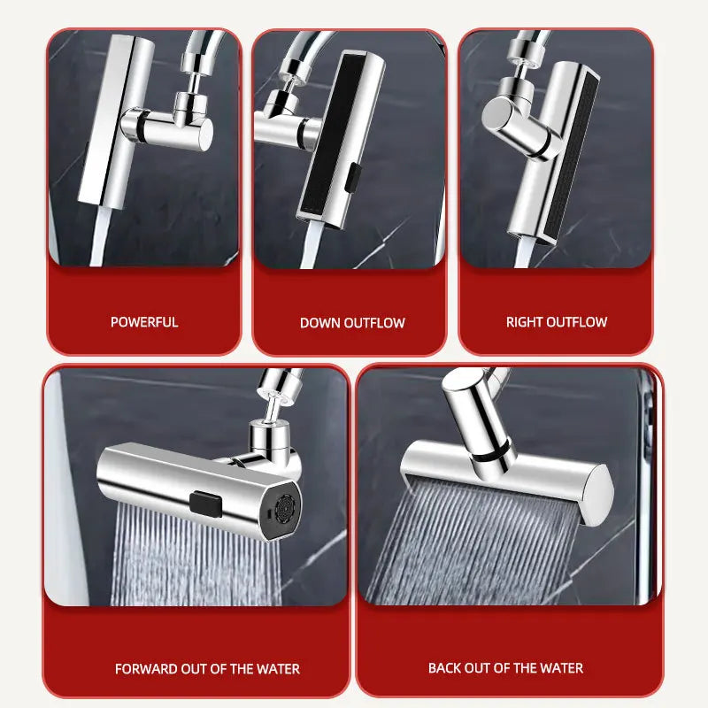 Kitchen Faucet Waterfall Outlet Splash Proof Universal Rotating Bubbler Multifunctional Water Nozzle Extension Kitchen Gadgets