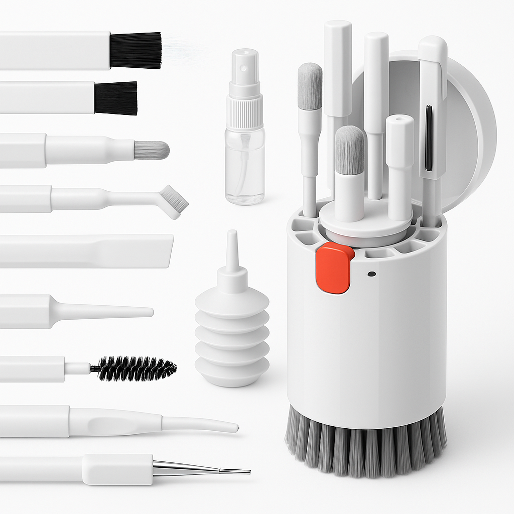 Multi-function Cleaning Brush Set Camera Keyboard Cleaning Brush Screen Spray Cleaner Cleaning Kit for earbuds Phone Monitor