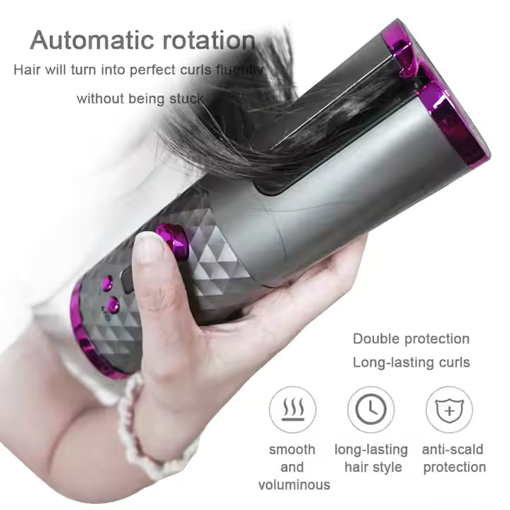 Cordless Automatc Curler With Free Smooth Hair Straightener