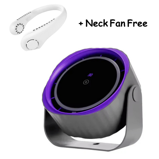 Bladeless Desk Fan with Digital Display with Free Neck Fan!