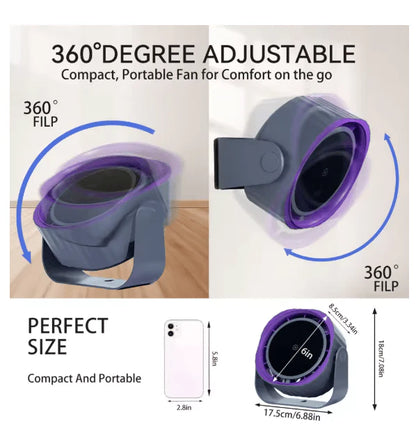 Bladeless Desk Fan with Digital Display with Free Neck Fan!