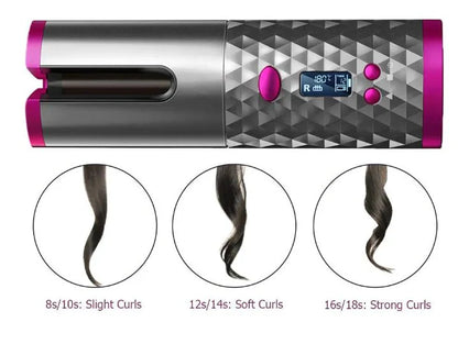Cordless Automatc Curler With Free Smooth Hair Straightener