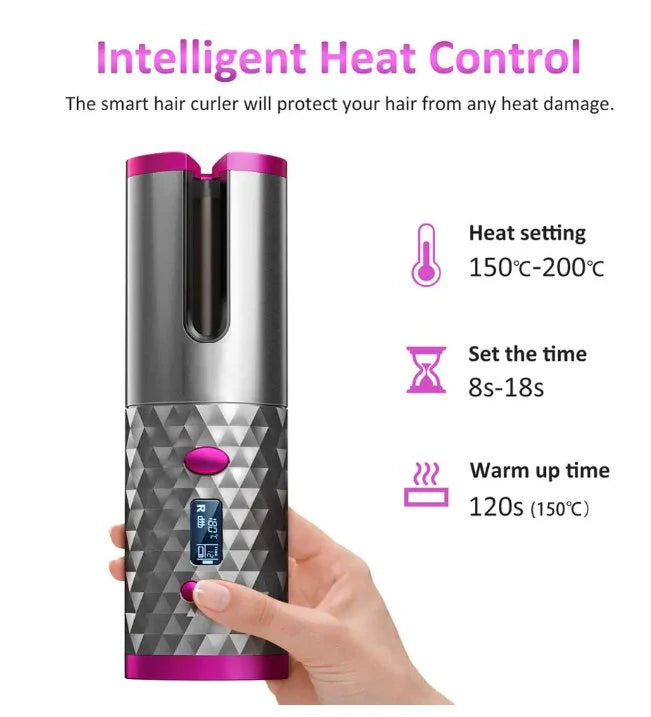 Cordless Automatc Curler With Free Smooth Hair Straightener