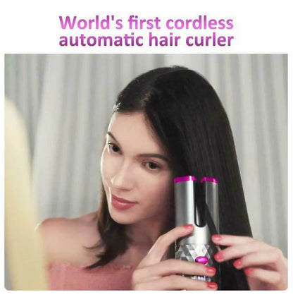 Cordless Automatc Curler With Free Smooth Hair Straightener