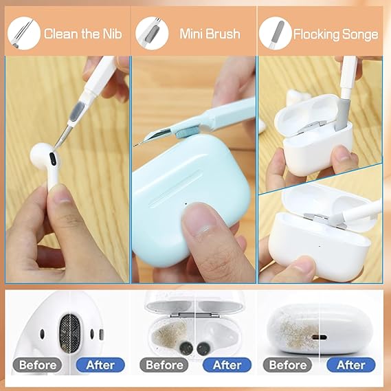 Multi-function Cleaning Brush Set Camera Keyboard Cleaning Brush Screen Spray Cleaner Cleaning Kit for earbuds Phone Monitor