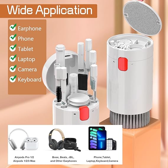 Multi-function Cleaning Brush Set Camera Keyboard Cleaning Brush Screen Spray Cleaner Cleaning Kit for earbuds Phone Monitor