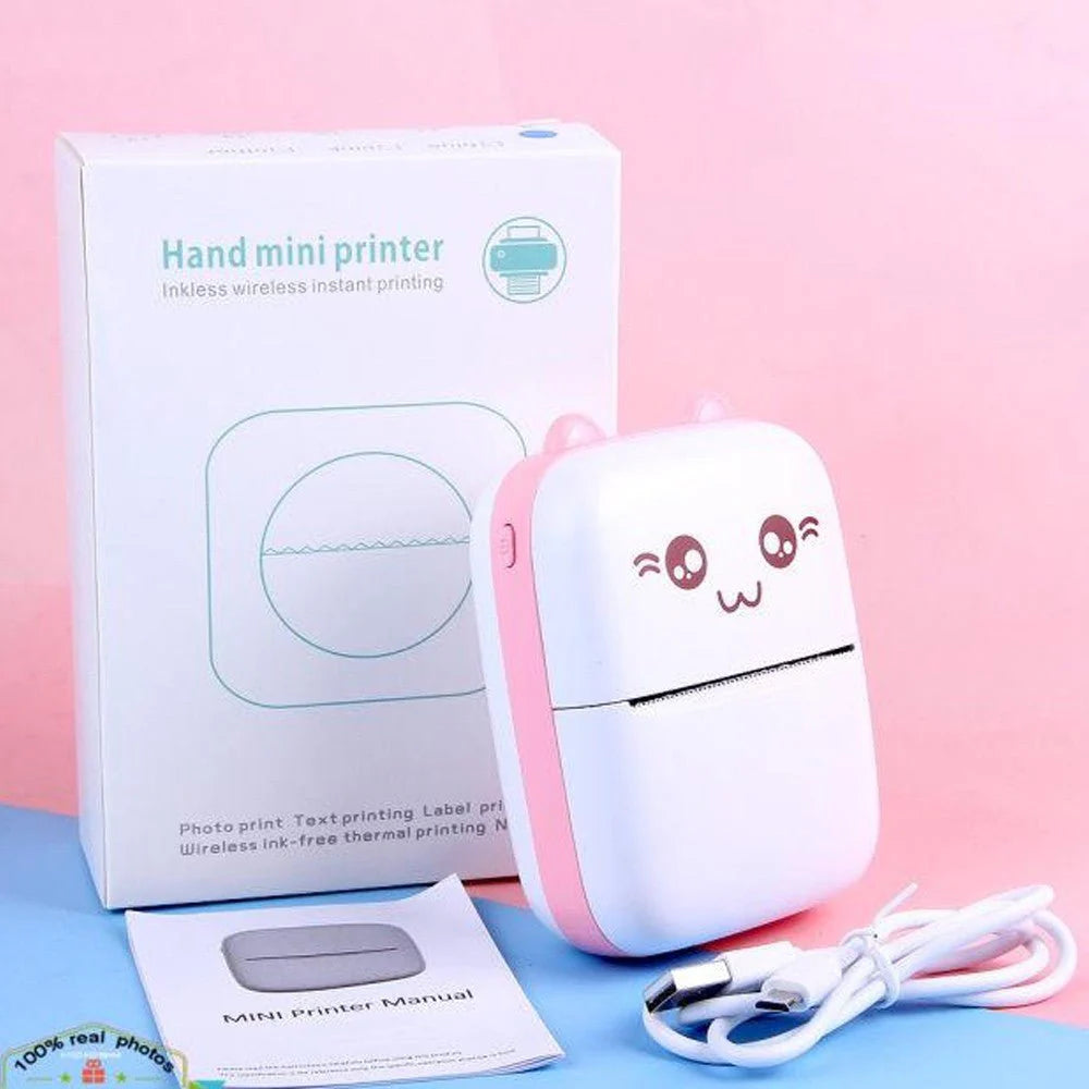 Portable Mini Pocket Printer BT Thermal Printer Pink Color